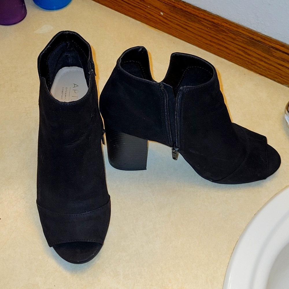Black Ankle Booties with Open toe